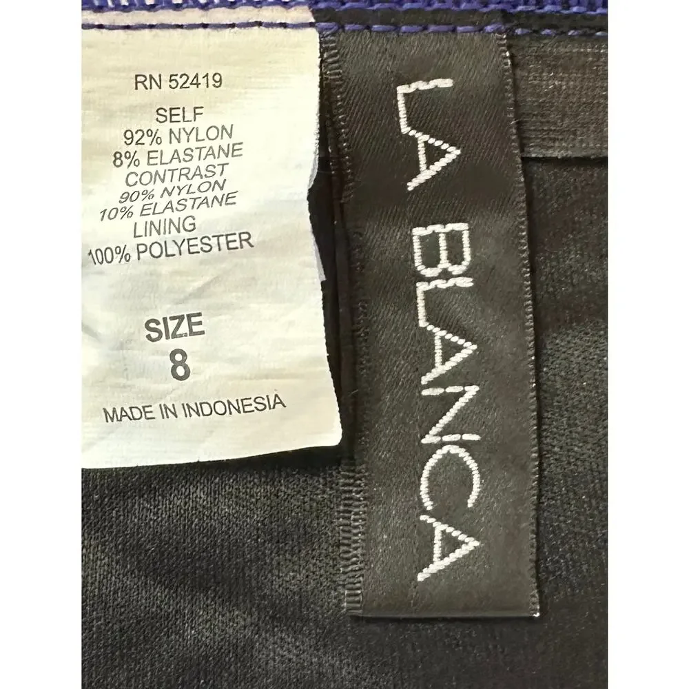 La Blanca Island Goddess Bandeau One Piece Convertible Swimsuit Blue Size 8